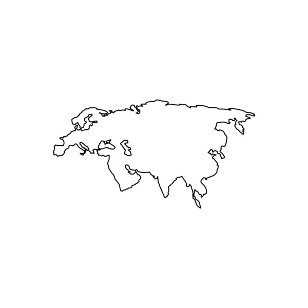 Eurasia Map Plano Diseño Negro Simple Ilusión Vectorial — Vector de stock