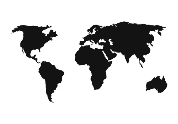 Wereldkaart Icoon Plat Eenvoudig Zwart Design Vectorillustratie Eps10 — Stockvector