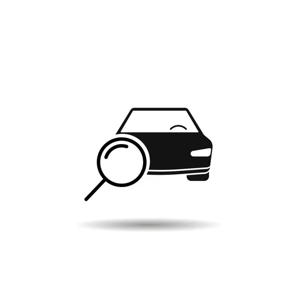 Icono Coche Búsqueda Concepto Empresas Simples — Vector de stock