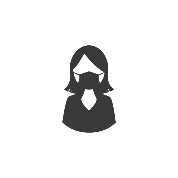 Kobieta Ikona Maską Medyczną Twarzy Symbol Medyczny Wektora Eps10 — Zdjęcie stockowe