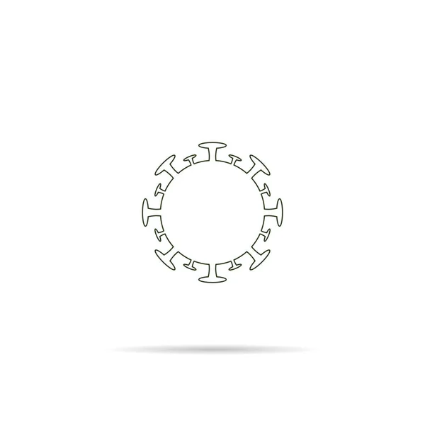 Coronavirus Vector Line Icon Infografische Elemente Ikone Der Virenzelle Symbolbild — Stockfoto