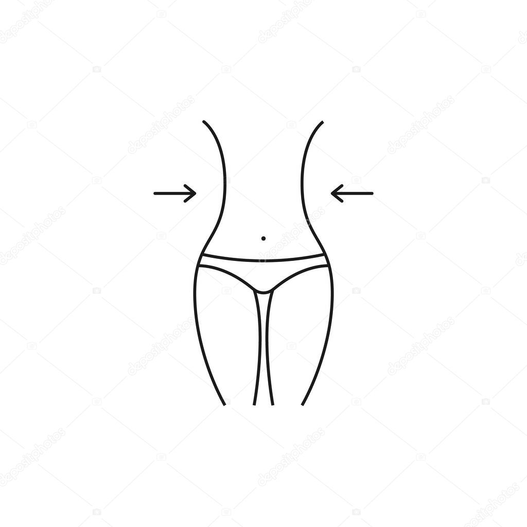 Contour fitness figure, slim female figure. slimming concept EPS10