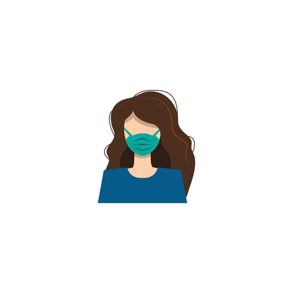 Cara Mulher Com Uma Máscara Protectora Médica Quarentena Vírus Coronária — Fotografia de Stock