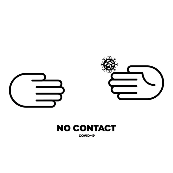 ベクトルアイコンは握手を禁止します Covid 19コロナウイルス防止コンセプトEps10 — ストック写真