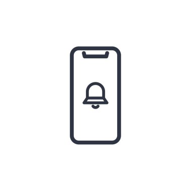 Ekran telefonunda bildirim simgesi. vektör düz dış hat sembolü