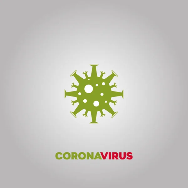 Coronavirus Covid Вирус Символ Плоской Конструкции Бактерий Икона Eps10 — стоковый вектор