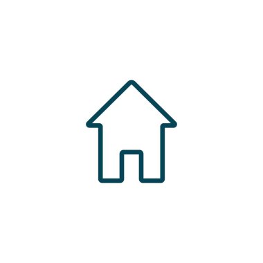 Ev ikonu. Beyaz arkaplan EPS10 üzerinde ev sembolü Düz çizgi tasarımı