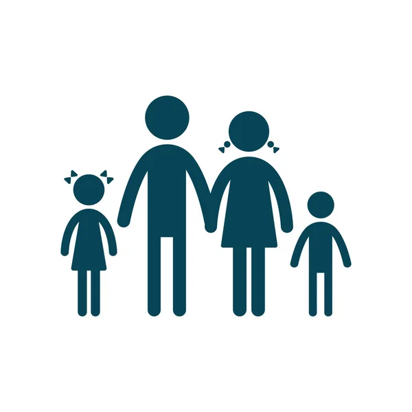 Ikon Keluarga Dengan Latar Belakang Putih Simbol Vektor - Stok Vektor