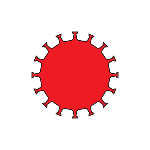 Вірус Червоного Кольору Значок Коронавірусу Ізольовані Білому Фоні Плоскому Дизайні — стоковий вектор