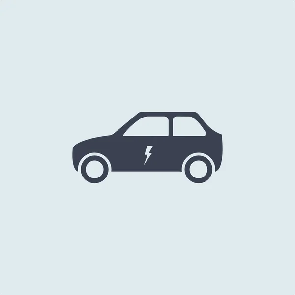 Coche Eléctrico Con Cartel Eléctrico Estilo Plano Simple Sobre Fondo — Vector de stock