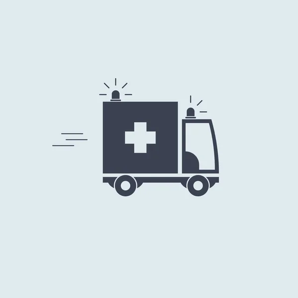 Ambulance Car Vector Blue Symbol Help Aid Medicaid Eps10 — Stock Vector