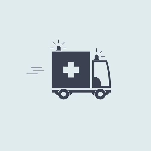 Ambulans arabası. Mavi vektör sembolü tıbbi yardım EPS10