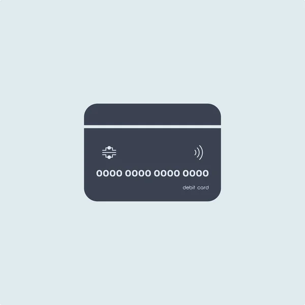 Cartão Crédito Débito Bancário Estilo Simples Plano Sobre Fundo Azul — Vetor de Stock