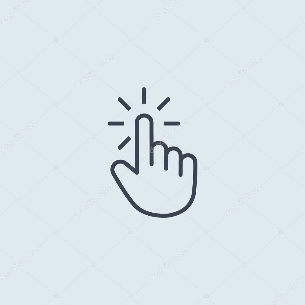 icon click mouse hand. vector symbol in flat simple style EPS10