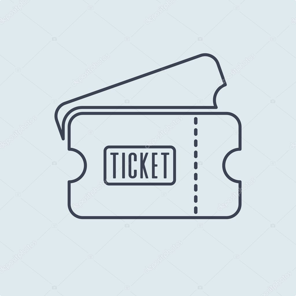 ticket icon. vector symbol in flat simple outline style EPS10