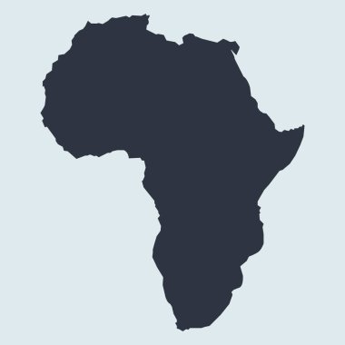 Afrika haritası logo simgesi. Düz stil EPS10 'da basit vektör sembolü