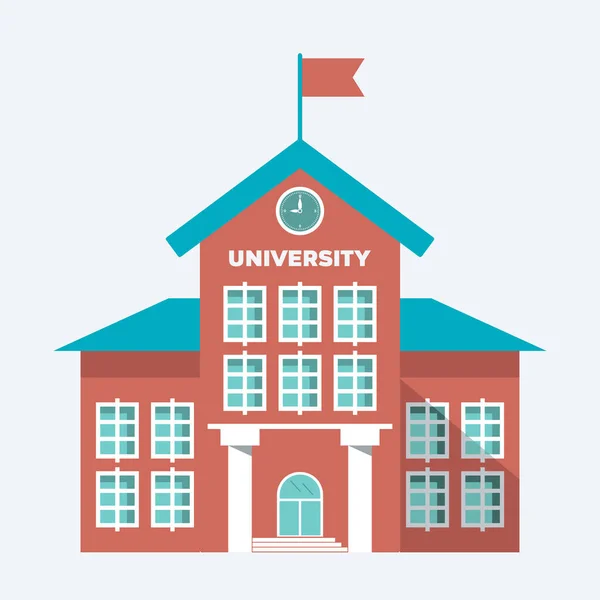 Illustration Symbol Universitätsgebäude Isoliert Auf Hellblauweißem Hintergrund Vektor Flach Einfaches — Stockvektor