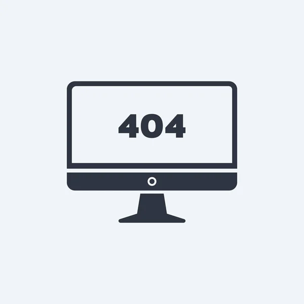 404 Hiba Képernyő Monitoron Számítógép Vektor Sík Szimbólum Eps10 — Stock Vector