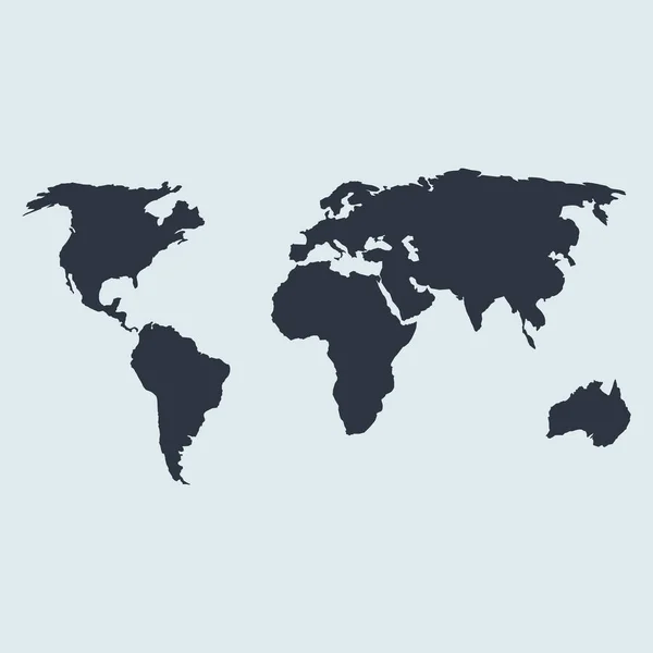 世界地图符号 简单平面Eps10中的矢量说明 — 图库矢量图片