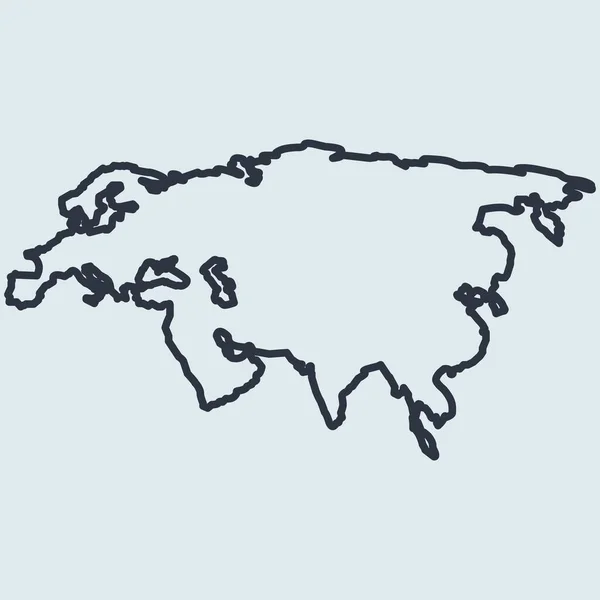 Eurasien Karta Logotyp Linje Ikon Europa Och Asien Vektor Enkel — Stock vektor