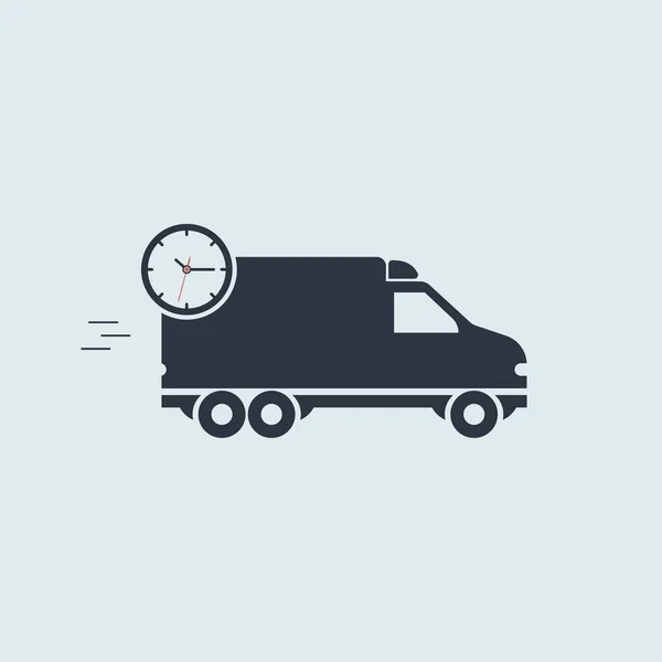 Hızlı teslimat minivan simgesi. Düz stil EPS10 'da basit vektör sembolü
