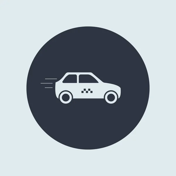 Icono Del Coche Taxi Vector Símbolo Simple Estilo Redondo Plano — Vector de stock