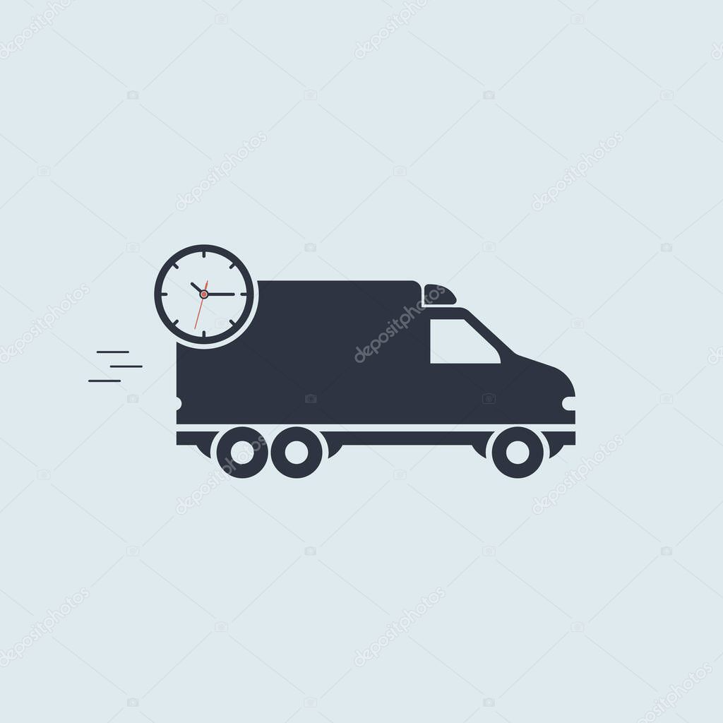 quick delivery minivan icon. vector simple symbol in flat style EPS10