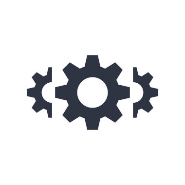 dişli simgesi. vektör sembolü basit düz işaret EPS10