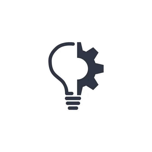 Light Bulb Gear Icon Concept Vector Symbol Simple Flat Icon — Stock Vector