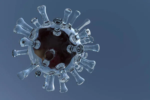 Virus Transparente Interior Con Una Célula Sanguínea Ilustración —  Fotos de Stock