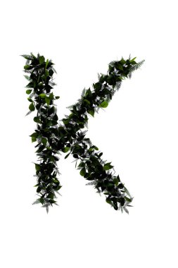 Beyaz yapraktan yapılmış K harfi.