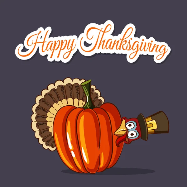 Thanksgiving Turquie et citrouille — Image vectorielle