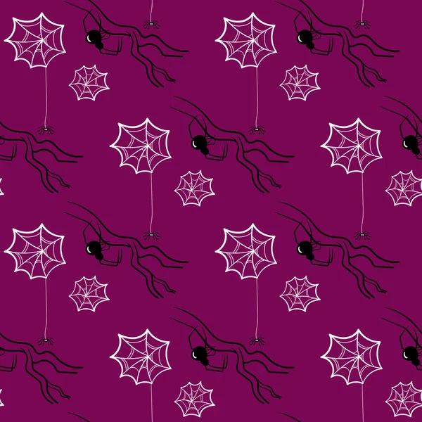 Seamless Pattern Halloween Spiders — Stock Vector