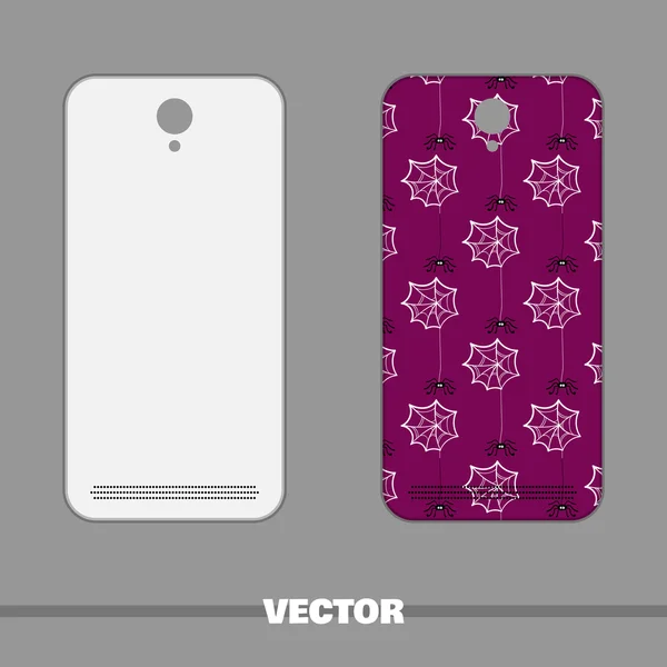 Cubierta del teléfono arañas — Vector de stock