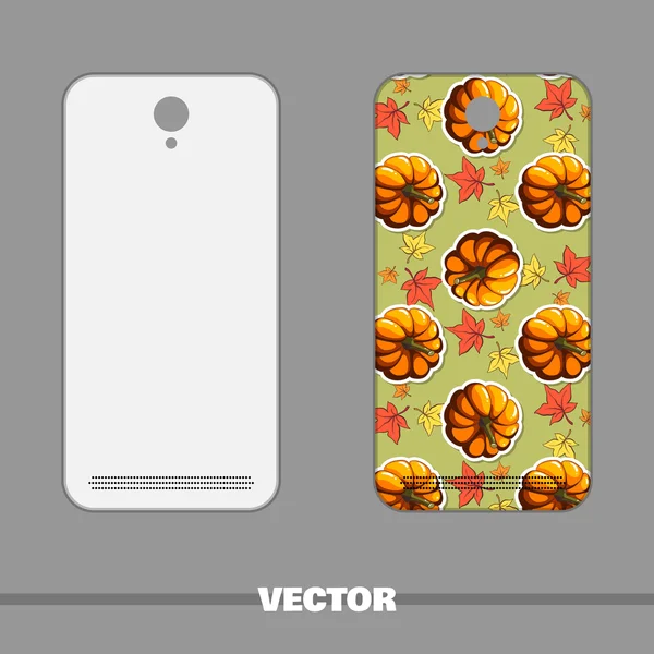 Podzimní dýně kryt telefonu — Stockový vektor