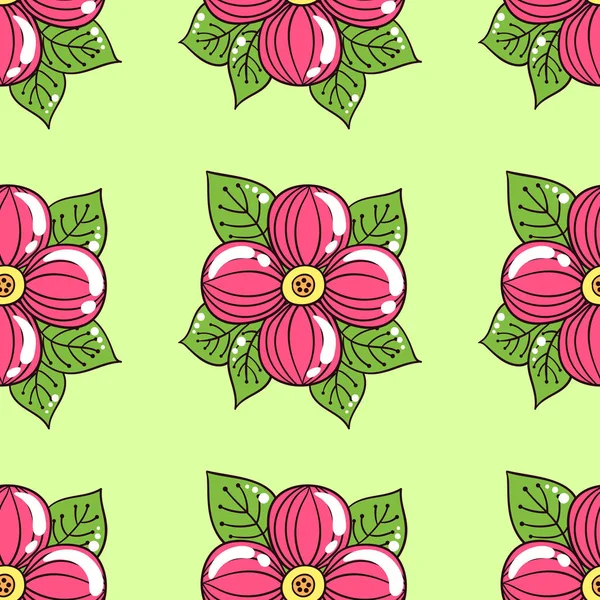 Rosa Blüten auf grün — Stockvektor