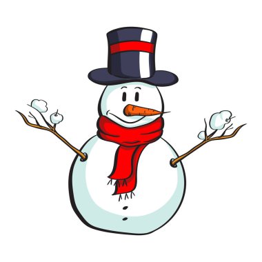 Beyaz çizgi film kardan adam