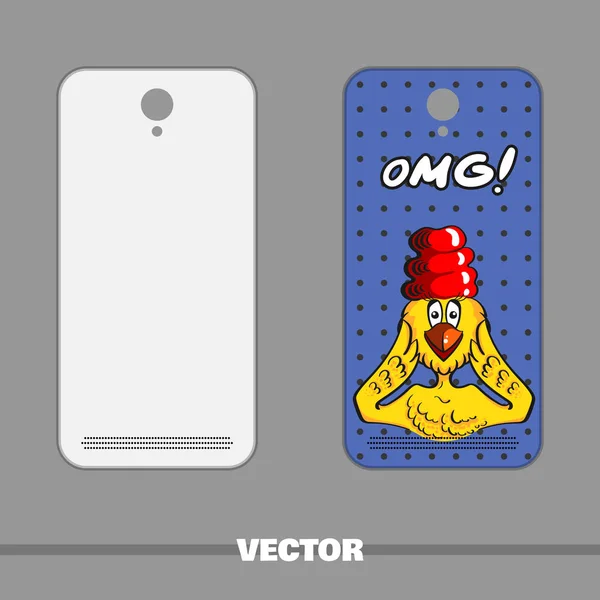 Copertura del telefono pollo divertente — Vettoriale Stock