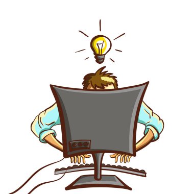 İzole karikatür programcı