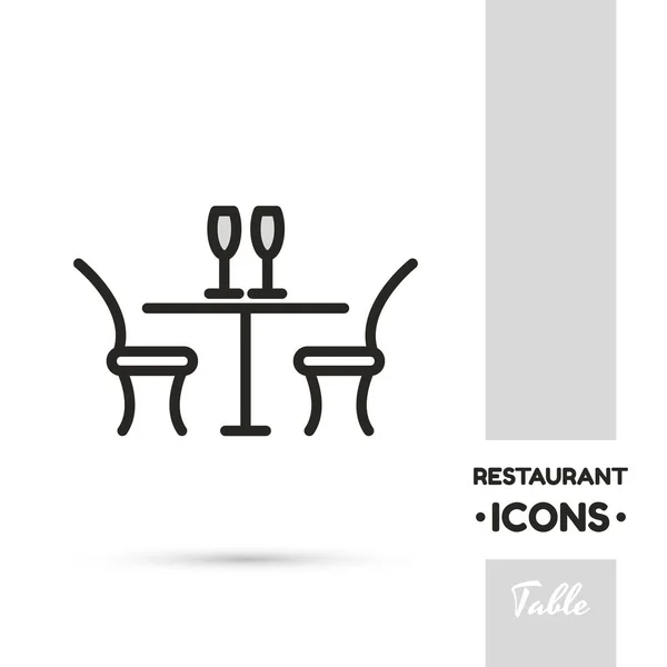 Table Restaurant Icône Collection — Image vectorielle