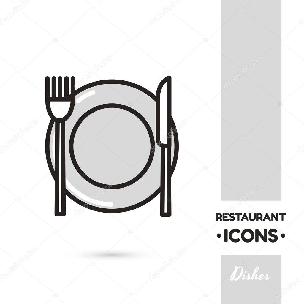 Fork Plate Knife Restaurant Icon