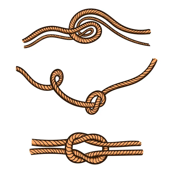 描かれたロープを手します。 — ストックベクタ