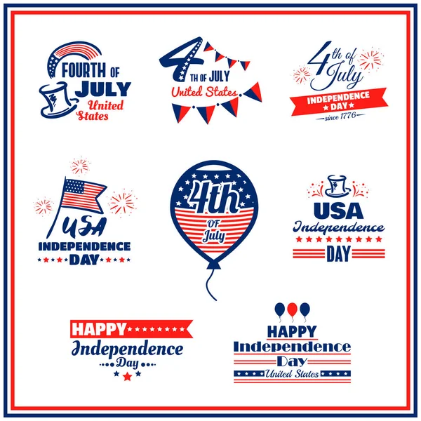 USA Independence Day Badges Set — Stock Vector