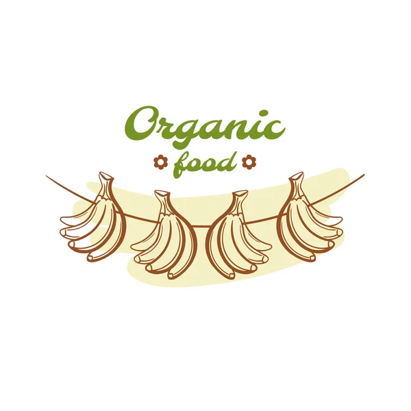 Дизайн значка органической еды — стоковый вектор
