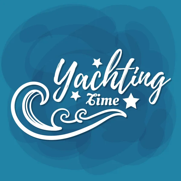 Белые буквы Yachting Time — стоковый вектор