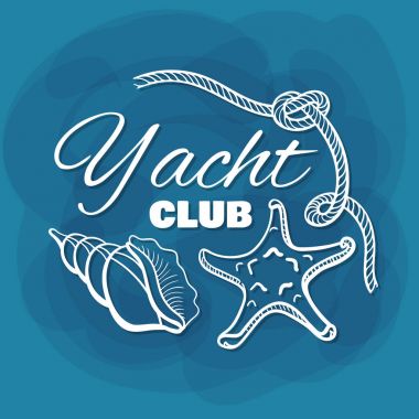 Yat Kulübü Seashells yazı beyaz