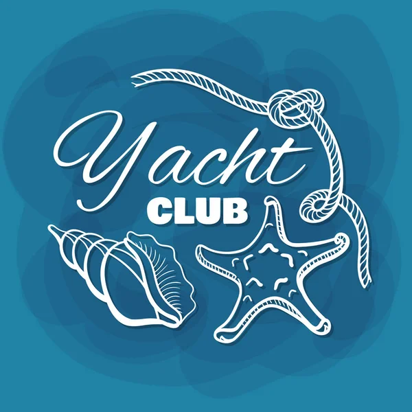 Yat Kulübü Seashells yazı beyaz
