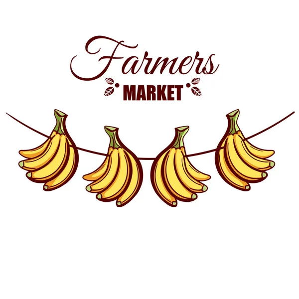 Mercato degli agricoltori Banane — Vettoriale Stock