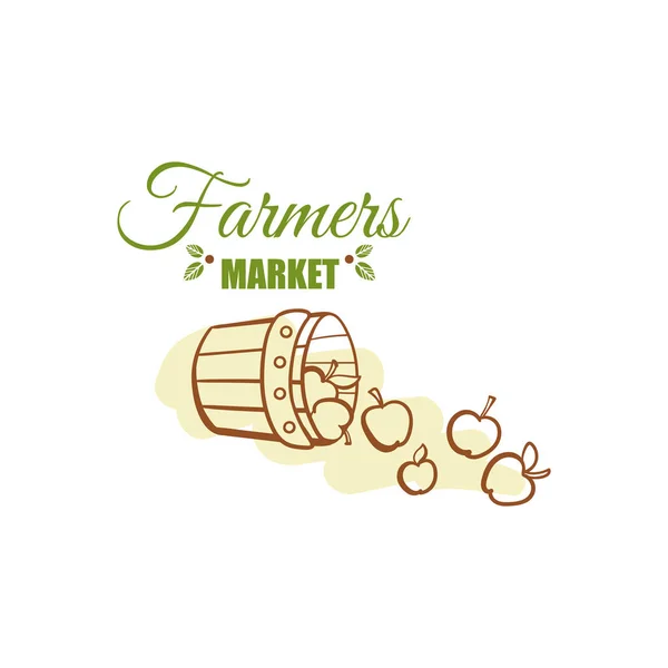 Diseño de insignia de mercado de agricultores — Vector de stock