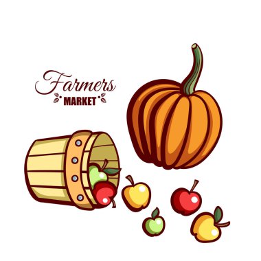 Çiftçiler elma kabak Pazar